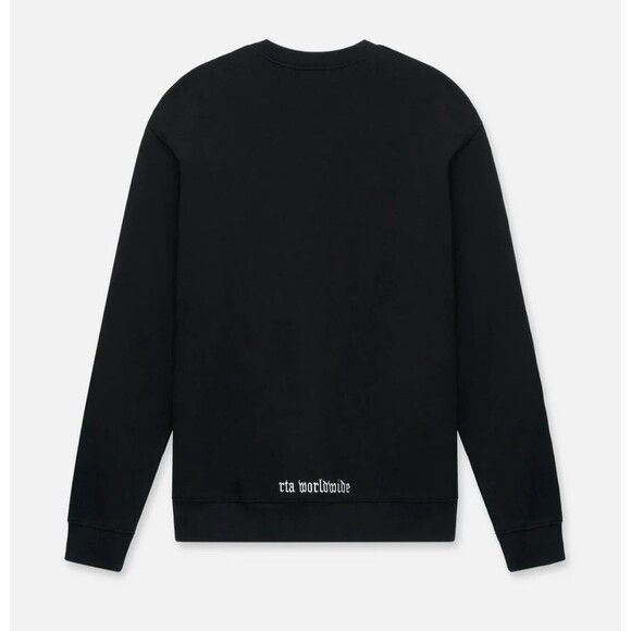 RTA Sweatshirt Mens Medium Black Pullover Crew Logo CHARLES in GOTHIC $170 - Picture 2 of 12